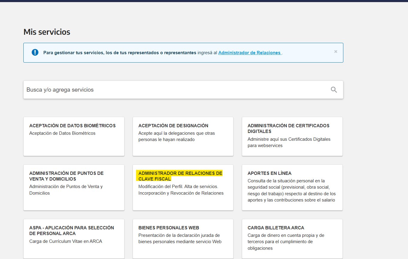 Acceso a Administrador de Relaciones de Clave Fiscal en Mis Servicios
