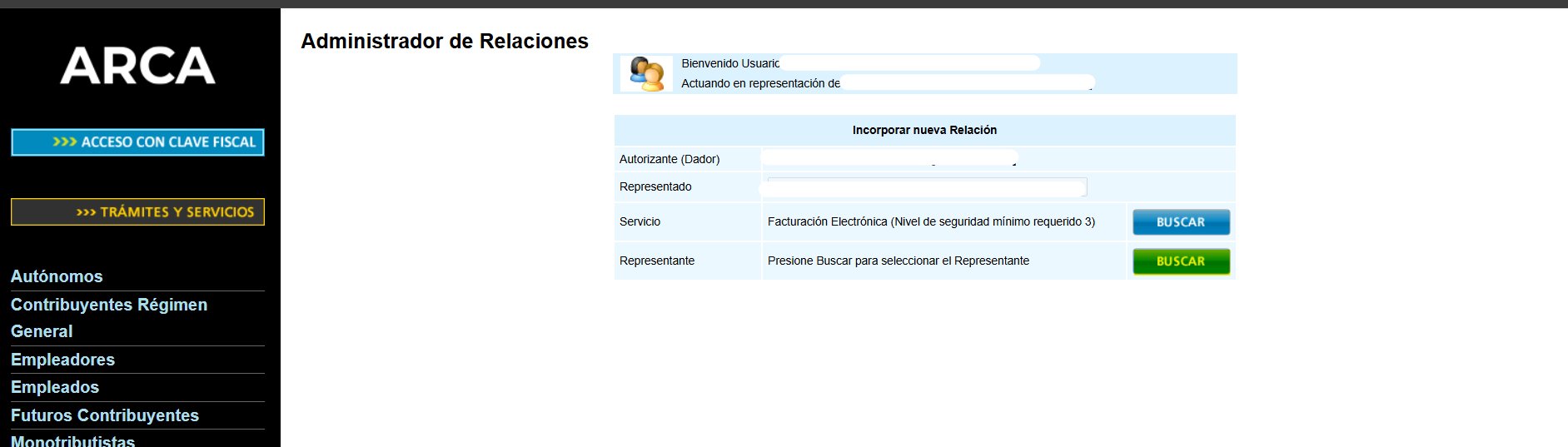 Botón Buscar en la fila Representante (segundo Buscar)